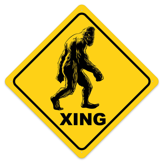 Bigfoot / Sasquatch Crossing Sign Aluminum Indoor/Outdoor