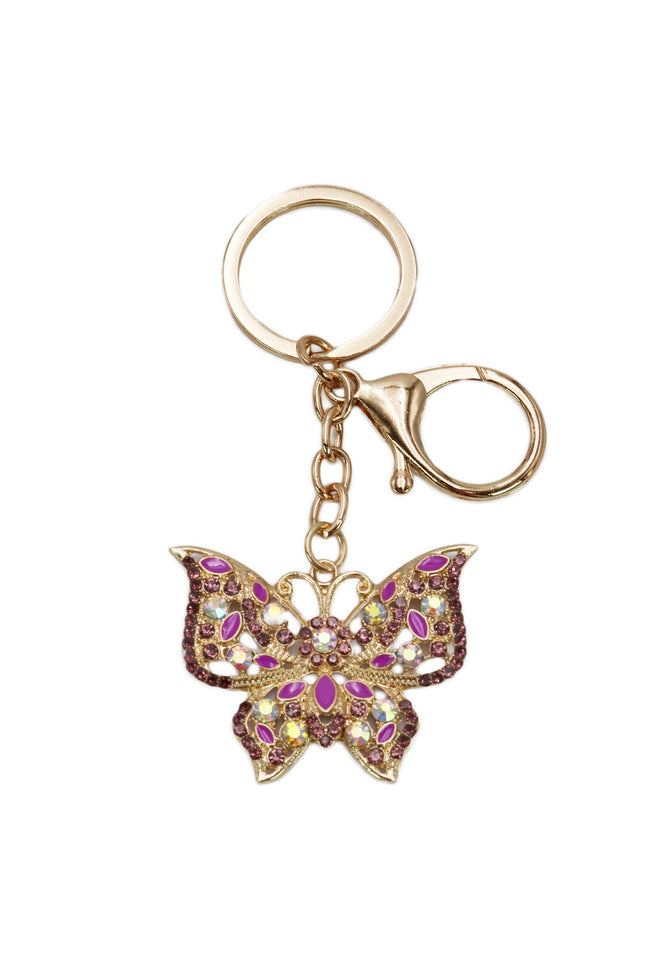 Butterfly Hollow-Out Bling Rhinestone Key Chain