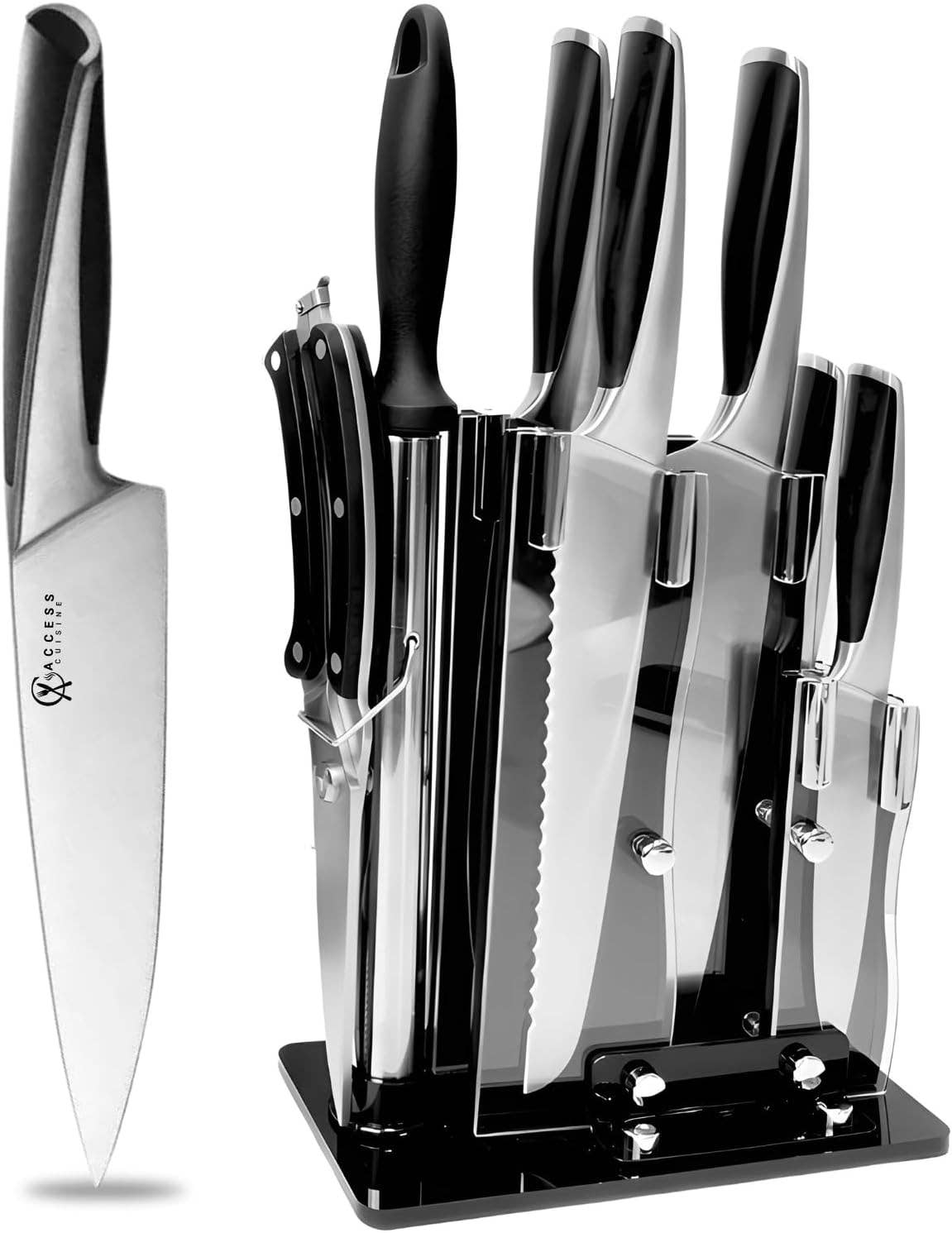 ProChef Stainless Steel Knife Set with Acrylic Holder (8pcs)