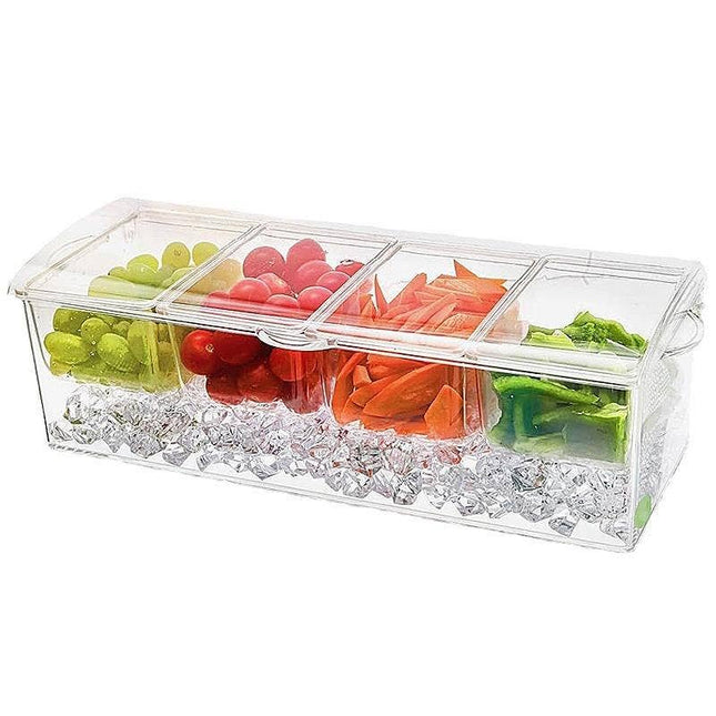 Ice Chilled Condiment Caddy with 5 Containers, Ice Chilled