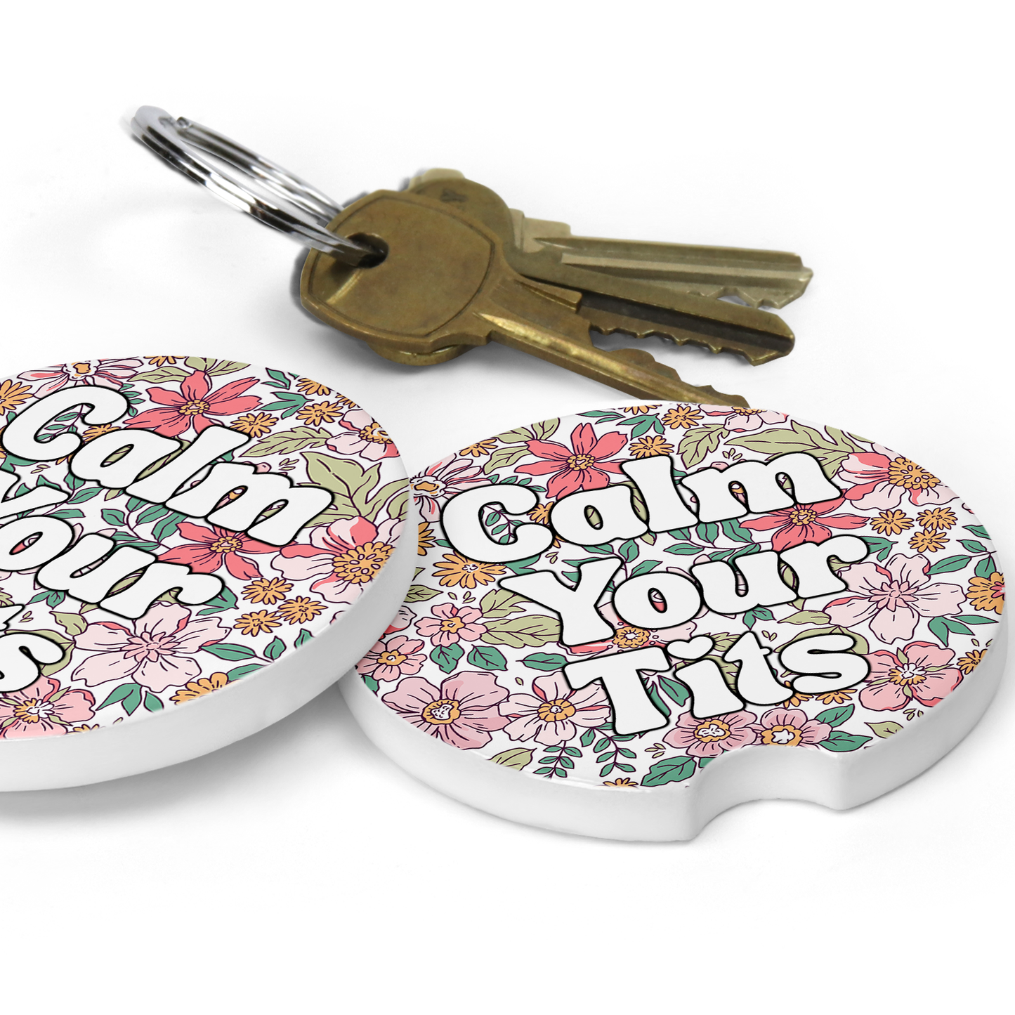 Calm Your Tits Car Coaster.
