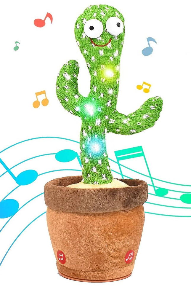 Cactus Sound Mimicking LED Dancing Plush Toy - Battery