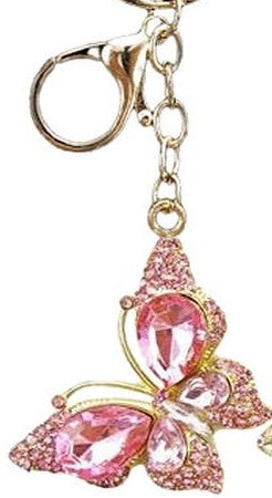 Butterfly Bling Gem Rhinestone Metal Alloy Key Chain