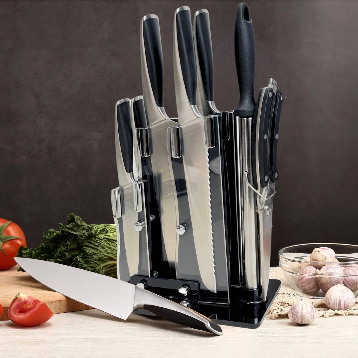 ProChef Stainless Steel Knife Set with Acrylic Holder (8pcs)