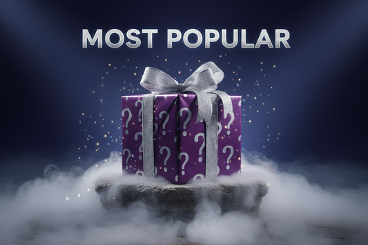 make photo more mystery box like but using the words most popular still