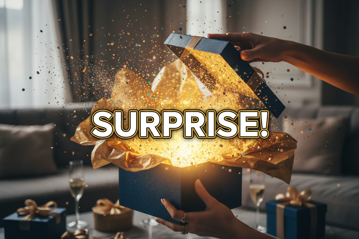 more like a reveal surprise with eye grabbing word